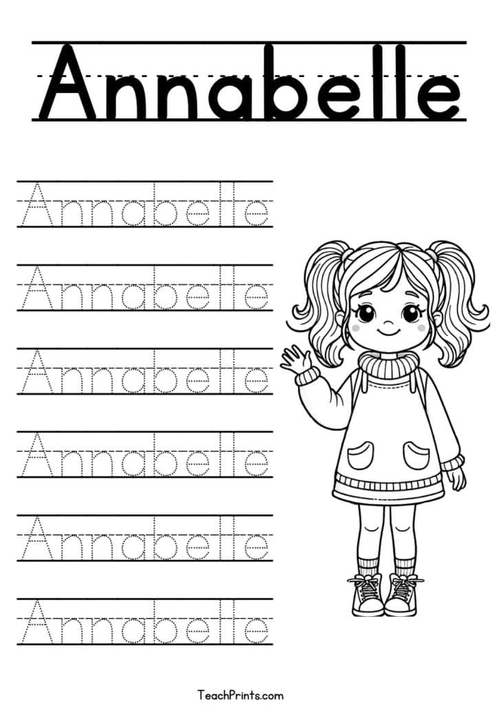 Annabelle Name Tracing Worksheet