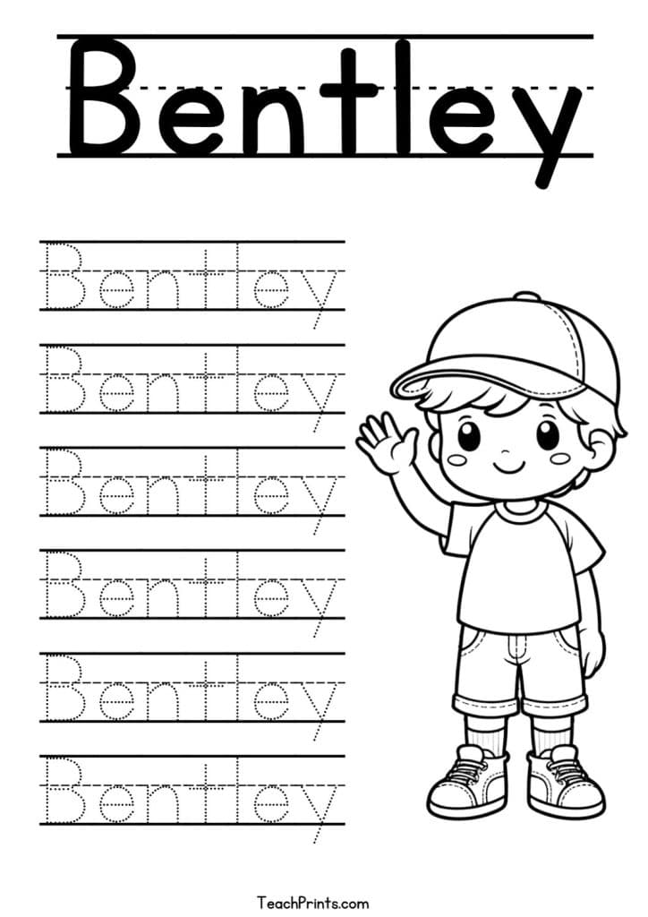 Bentley Name Tracing Worksheet