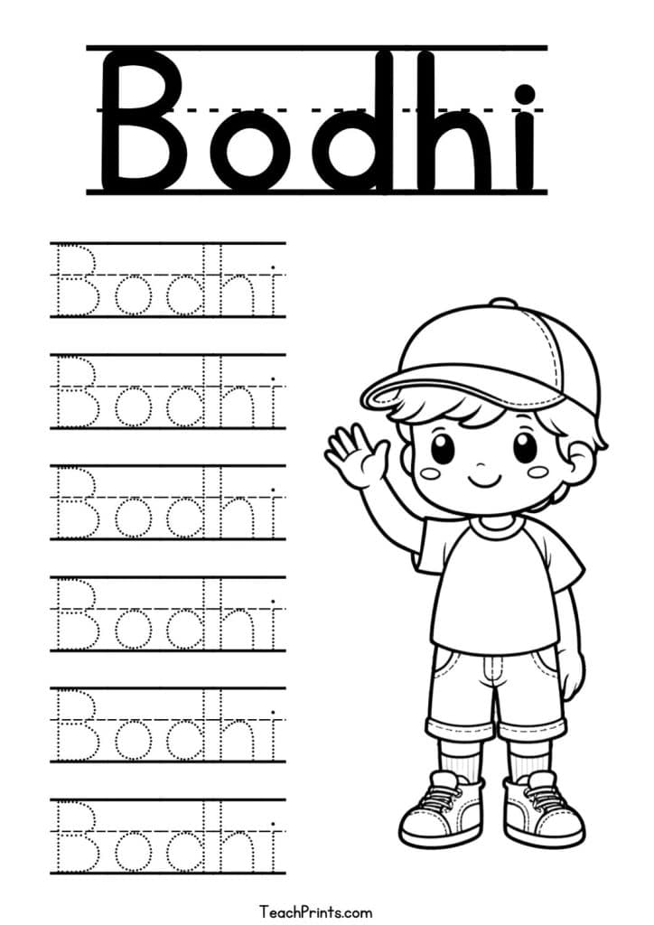 Bodhi Name Tracing Worksheet