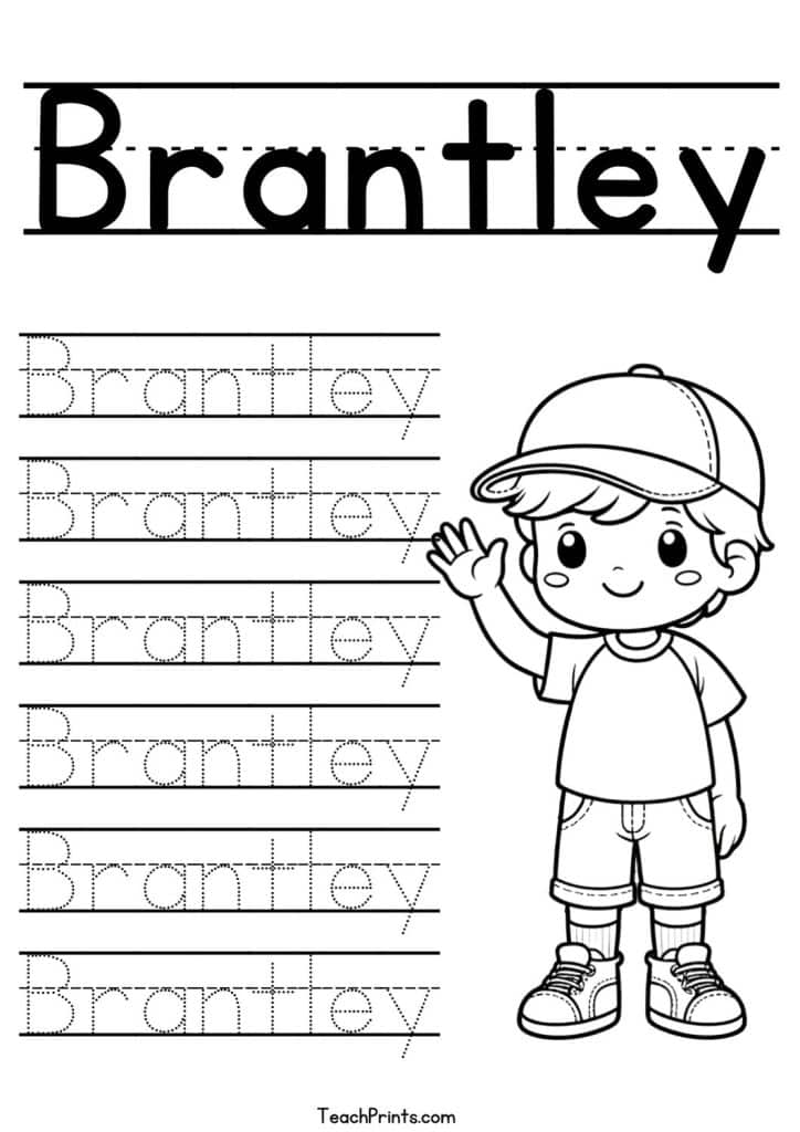 Brantley Name Tracing Worksheet