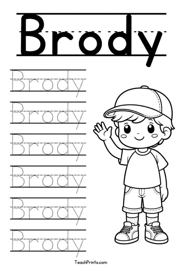 Brody Name Tracing Worksheet