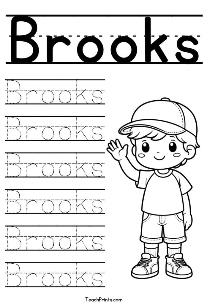 Brooks Name Tracing Worksheet