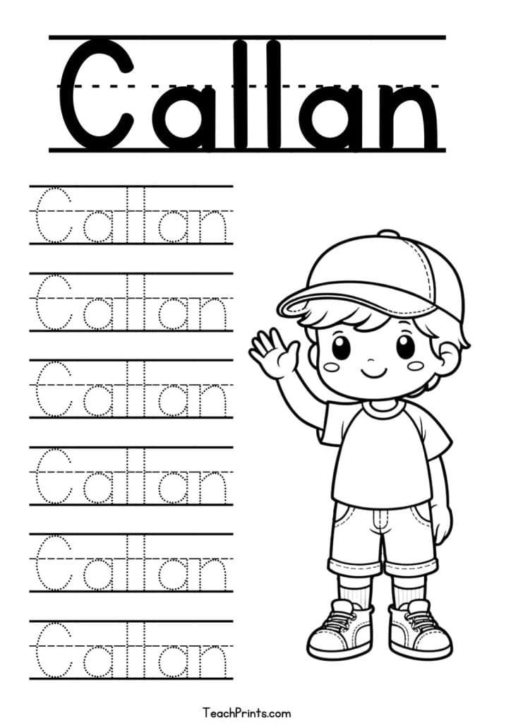Callan Name Tracing Worksheet