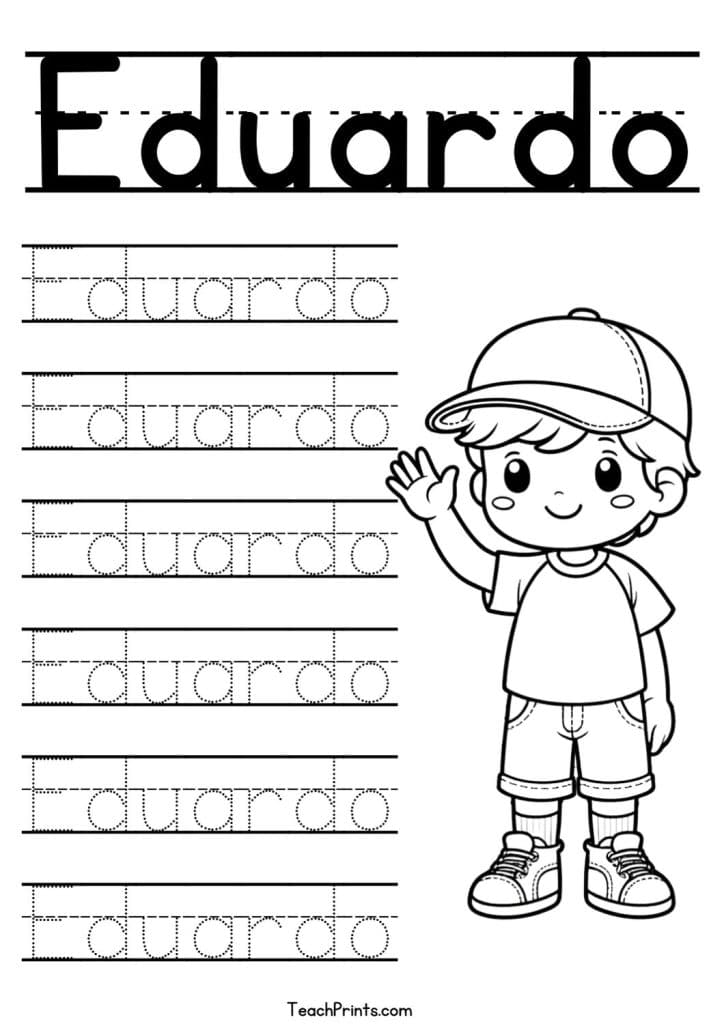 Eduardo Name Tracing Worksheet