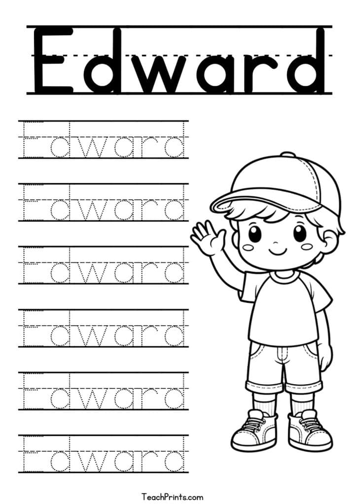 Edward Name Tracing Worksheet