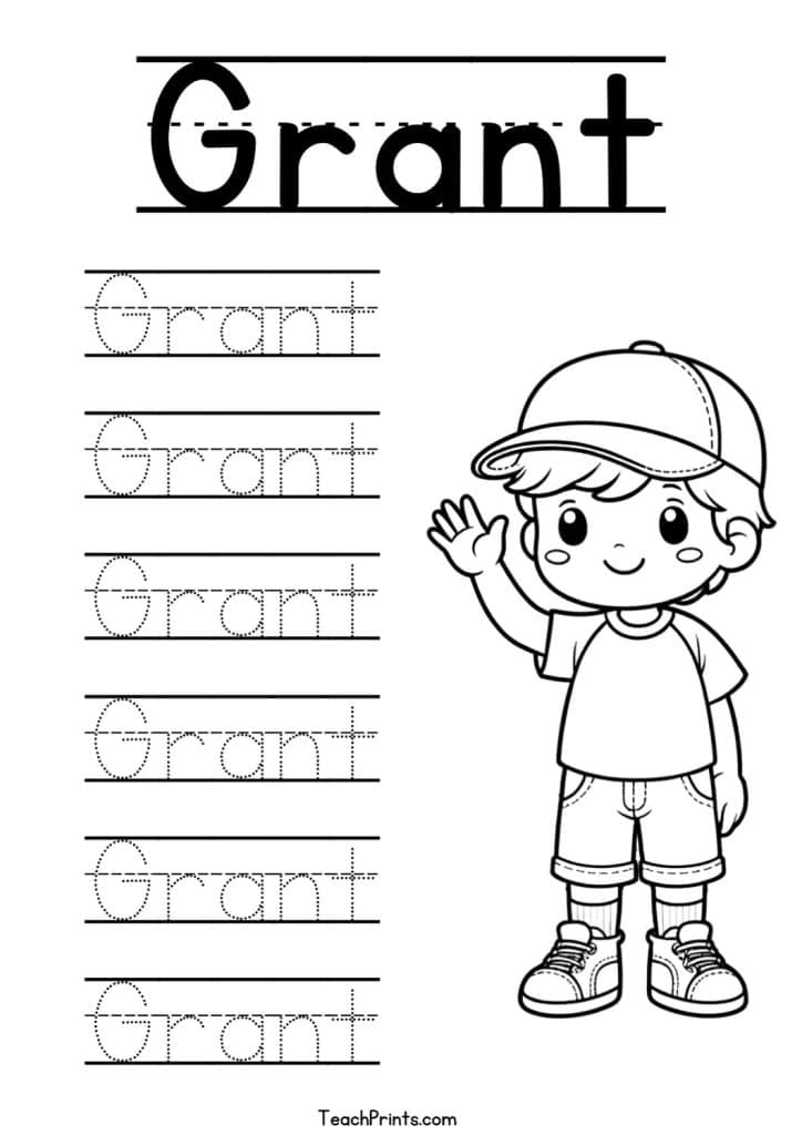 Grant Name Tracing Worksheet