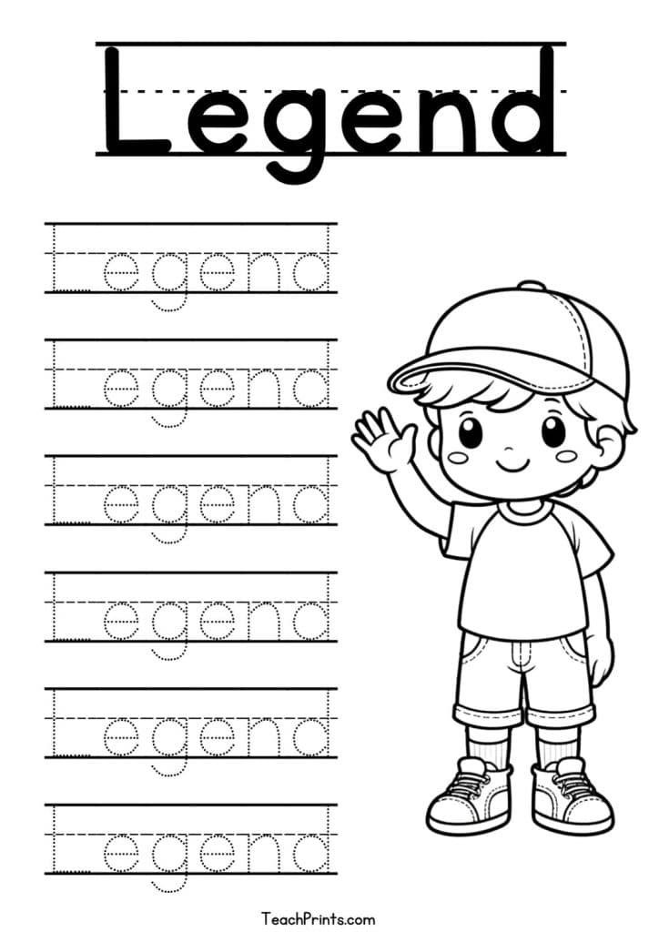 Legend Name Tracing Worksheet
