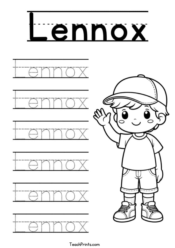 Lennox Name Tracing Worksheet
