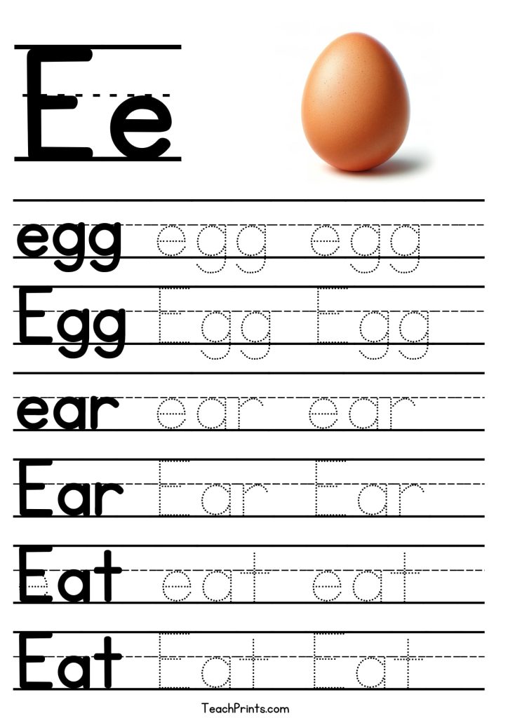 Letter E Tracing Worksheet - Free Printables 20 Letter E Tracing Printable