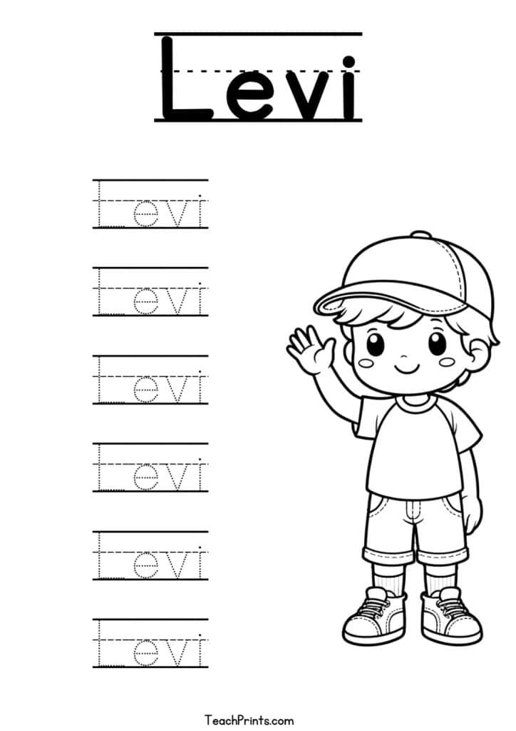 Levi Name Tracing Worksheet