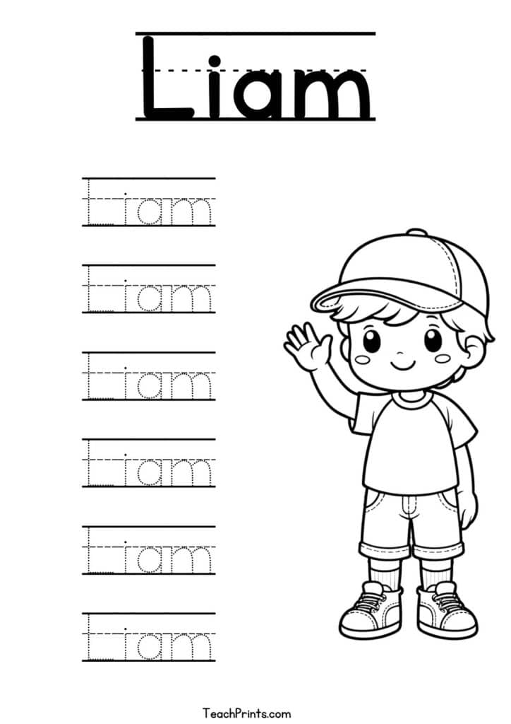 Liam Name Tracing Worksheet
