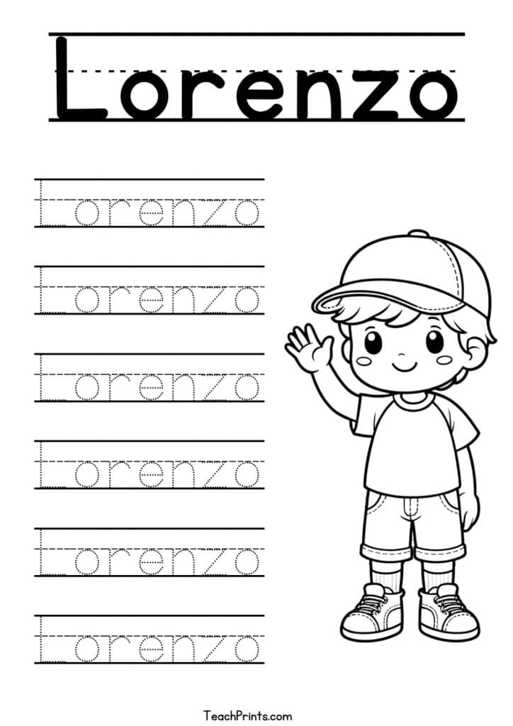 Lorenzo Name Tracing Worksheet