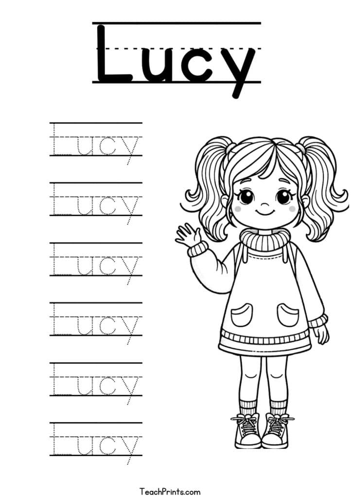 Lucy Name Tracing Worksheet