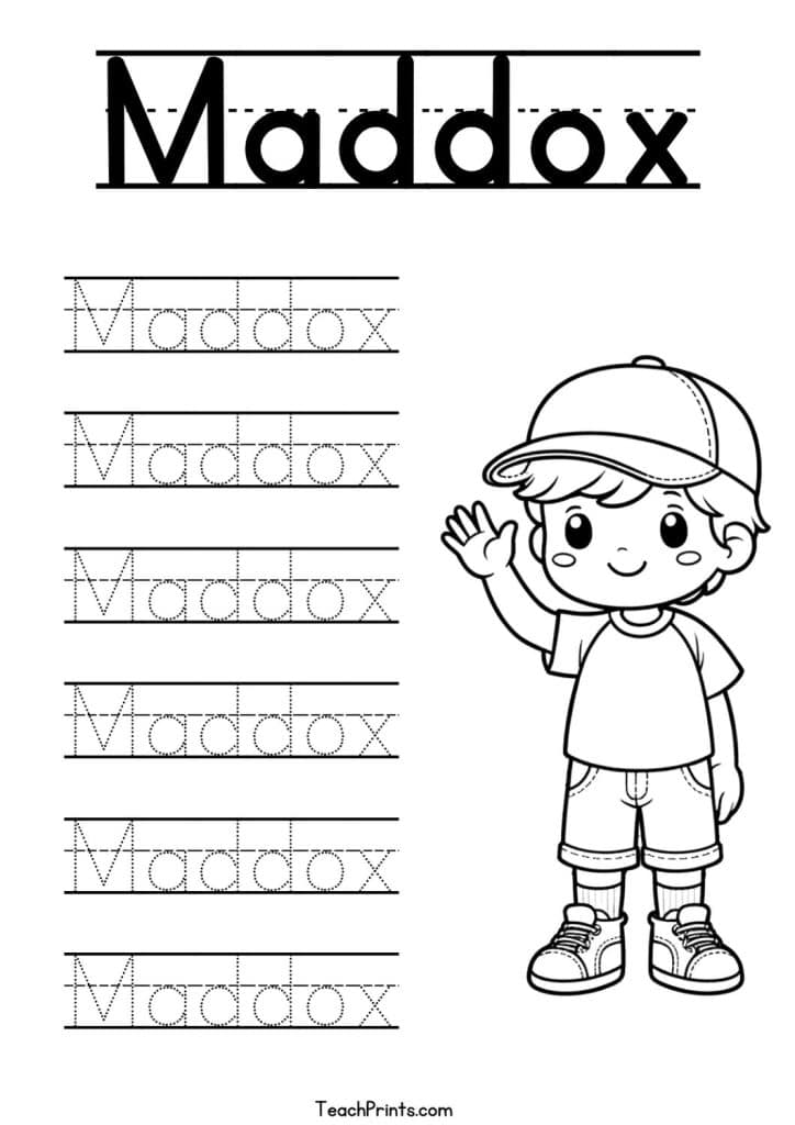 Maddox Name Tracing Worksheet