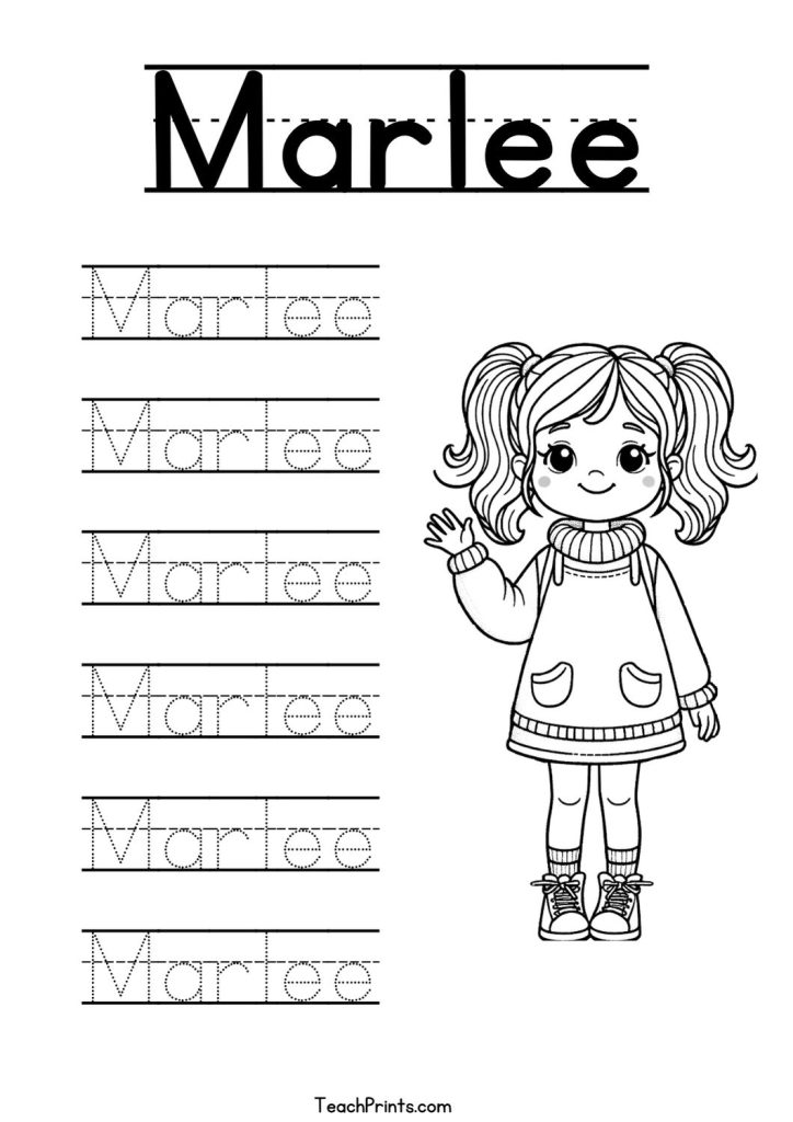 Marlee Name Tracing Worksheet