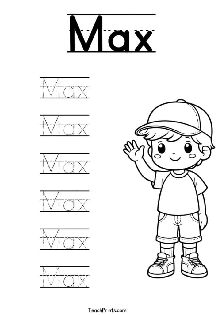 Max Name Tracing Worksheet