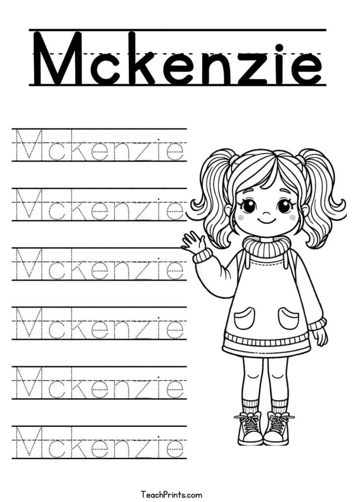 Mckenzie Name Tracing Worksheet