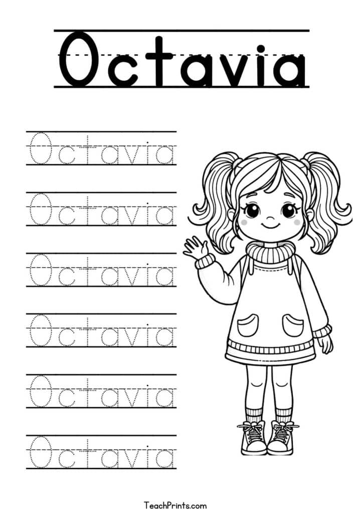 Octavia Name Tracing Worksheet