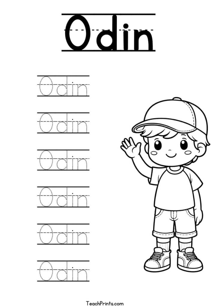 Odin Name Tracing Worksheet