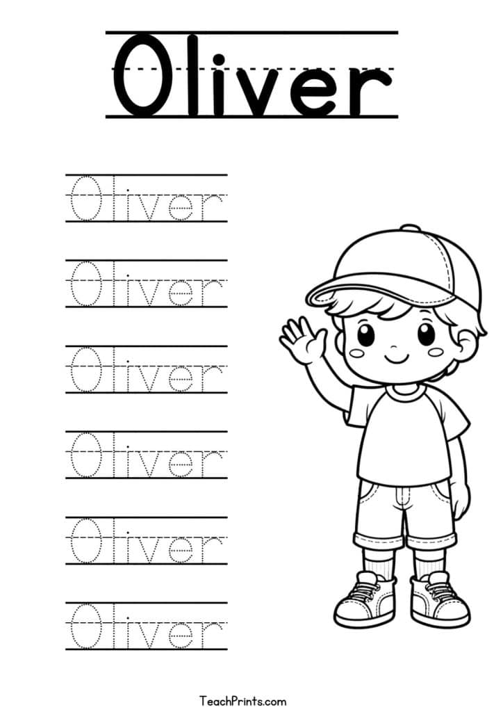 Oliver Name Tracing Worksheet