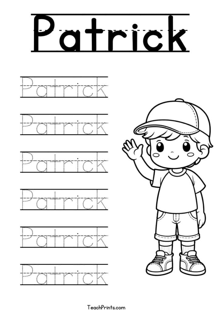 Patrick Name Tracing Worksheet