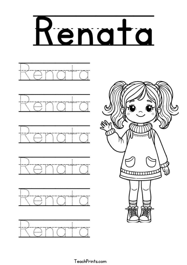 Renata Name Tracing Worksheet