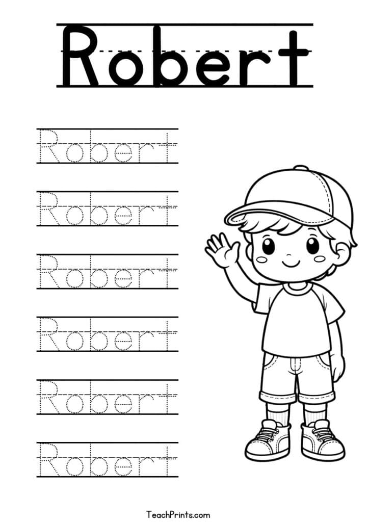 Robert Name Tracing Worksheet