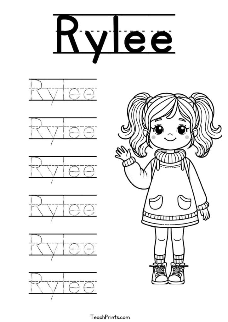 Rylee Name Tracing Worksheet