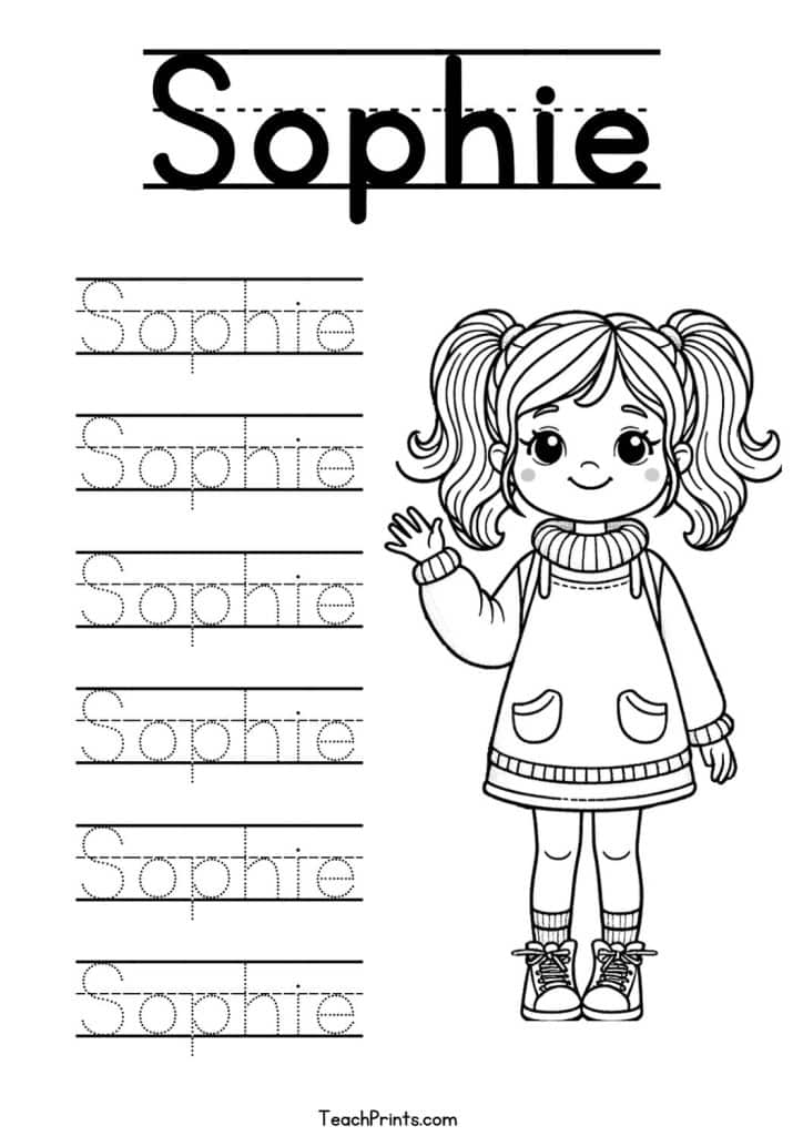 S Name Tracing Worksheets – 48 Names (Free & Printable) 36 Sophie Name Tracing Worksheet