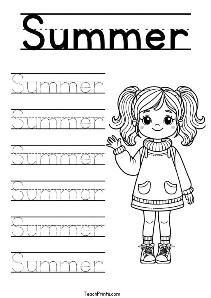 S Name Tracing Worksheets – 48 Names (Free & Printable) 45 Summer Name Tracing Worksheet
