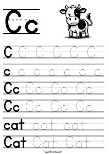 Letter C Tracing Worksheet - Free Printables - Teach Prints