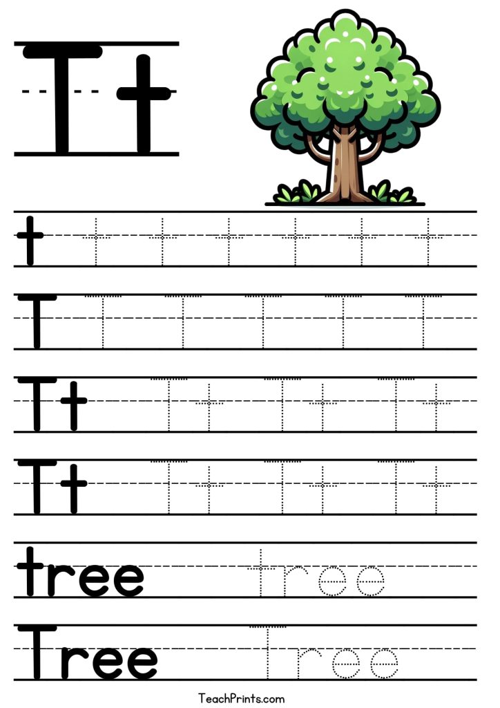 Tracing Letter T