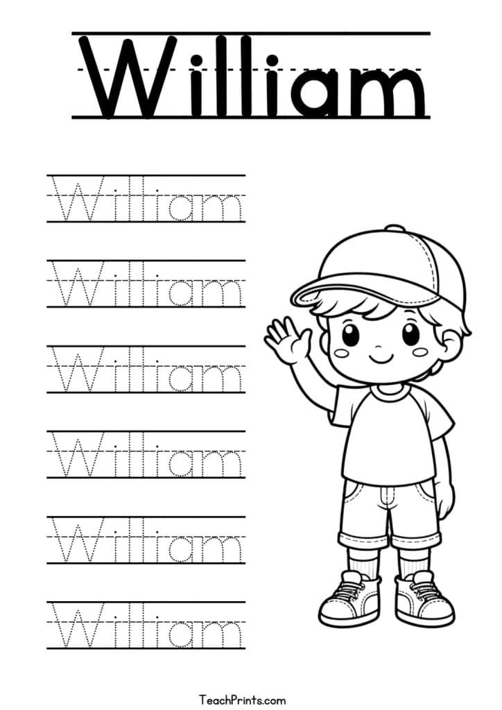 William Name Tracing Worksheet