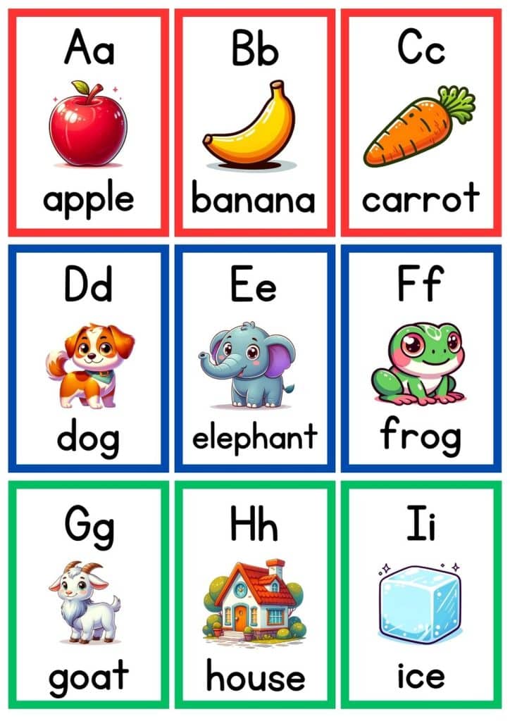 Word letter Image Alphabet Flashcards