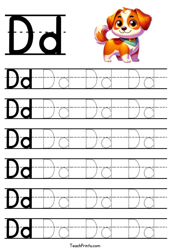 free letter D tracing printable