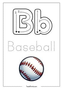 Letter B Tracing Worksheet - Free Printables - Teach Prints