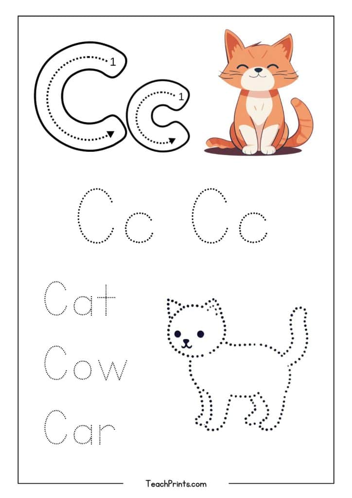 letter-c-tracing-worksheet-free-printables-teach-prints for Letter C Free Printable Worksheets Letter C Tracing Worksheet - Free Printables - Teach Prints for Letter C Free Printable Worksheets