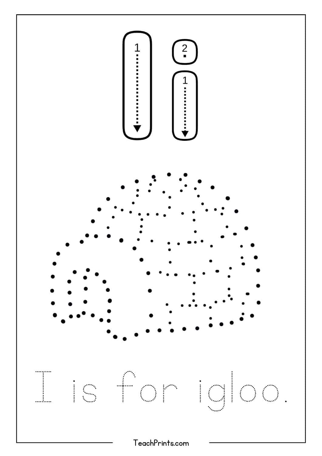 Letter I Tracing Worksheet Free Printables Teach Prints