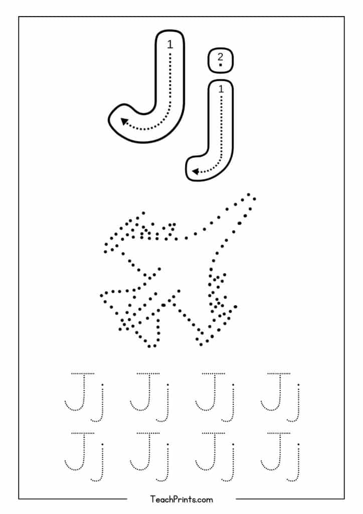 Letter J Tracing Worksheet - Free Printables - Teach Prints letter-j-tracing-worksheet-free-printables-teach-prints