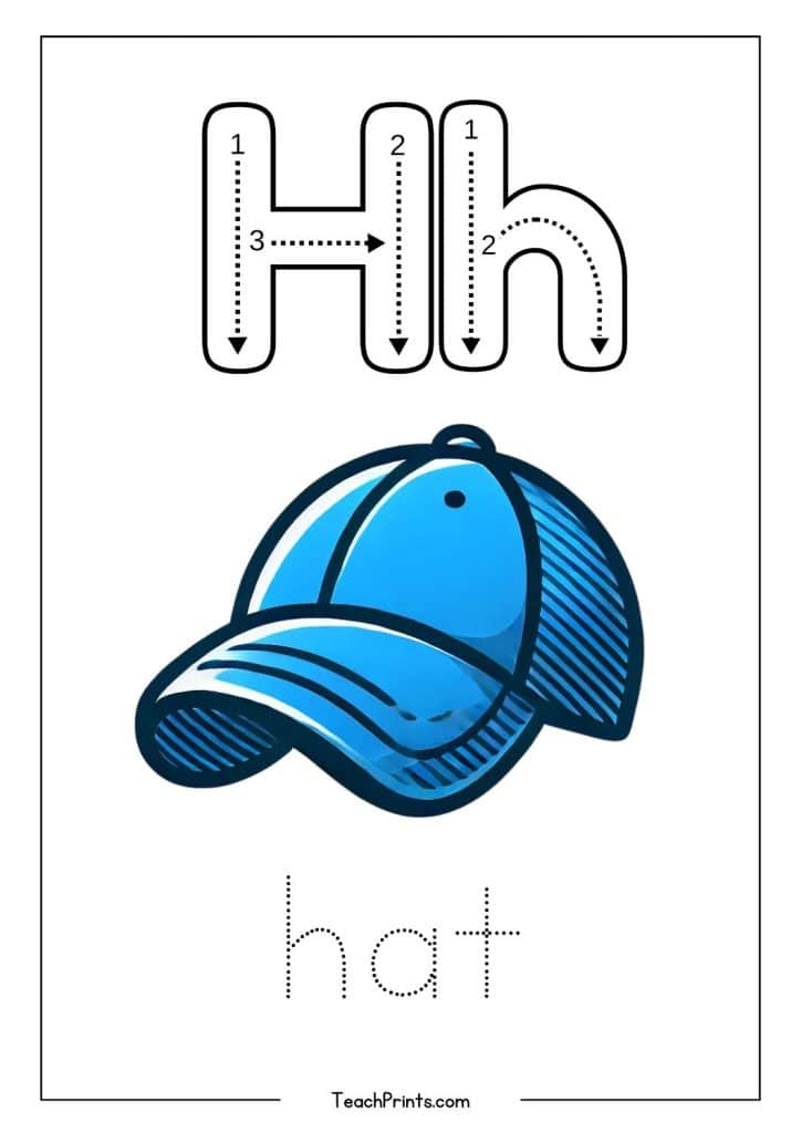 pre-k h letter tracing worksheet