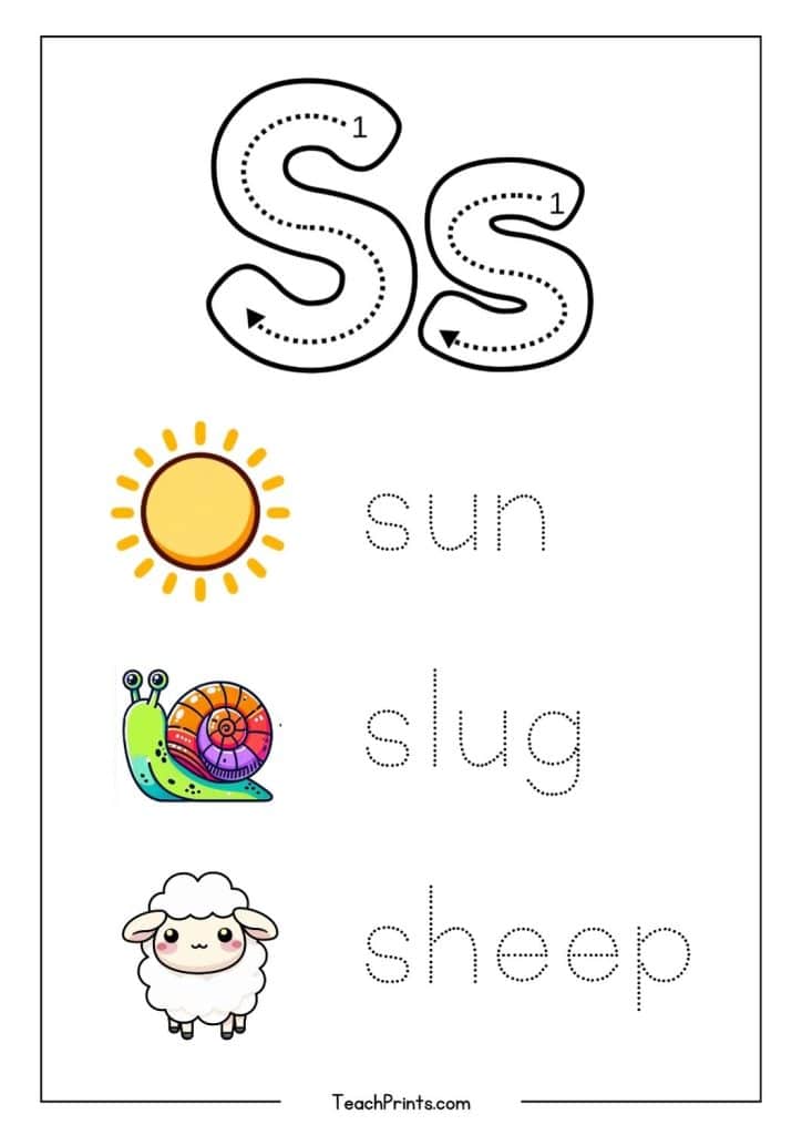 letter-s-tracing-worksheet-free-printables-teach-prints for Free Printable Letter S Worksheets Letter S Tracing Worksheet - Free Printables - Teach Prints for Free Printable Letter S Worksheets
