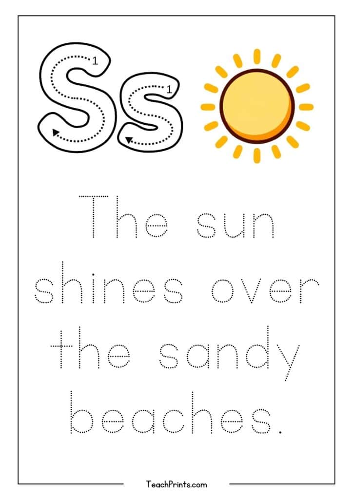 s tracing worksheet