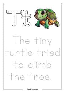 Letter T Tracing Worksheet - Free Printables - Teach Prints