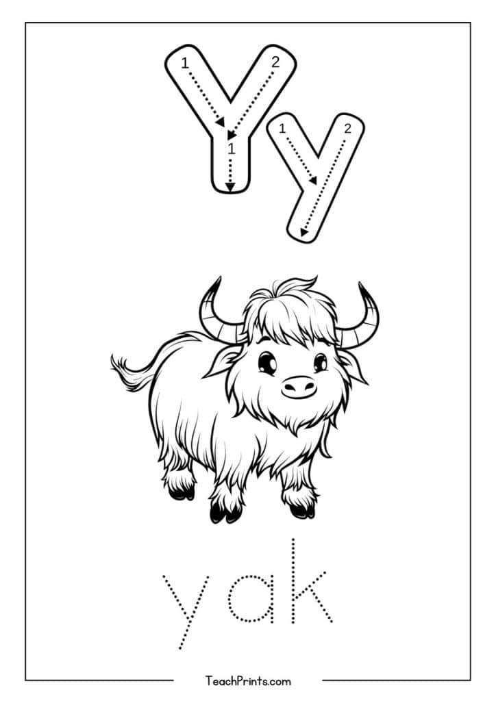 y tracing worksheet