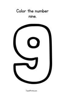 Number 9 Tracing Worksheets - Free Printables - Teach Prints