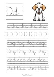 10 Cursive B Tracing Worksheets - Free Printables - Teach Prints
