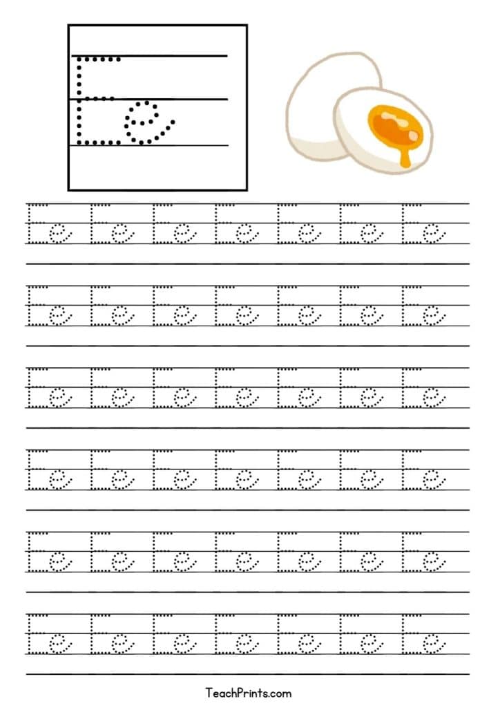 cursive e printable