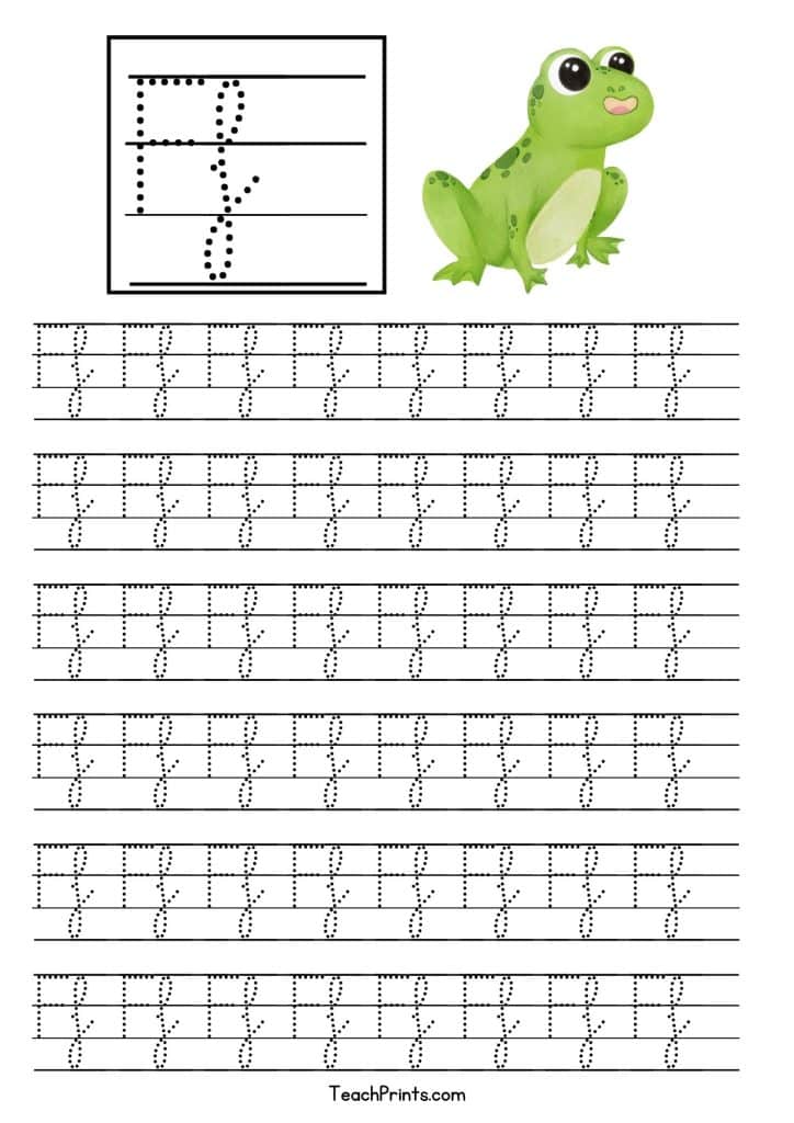 cursive f tracing printable