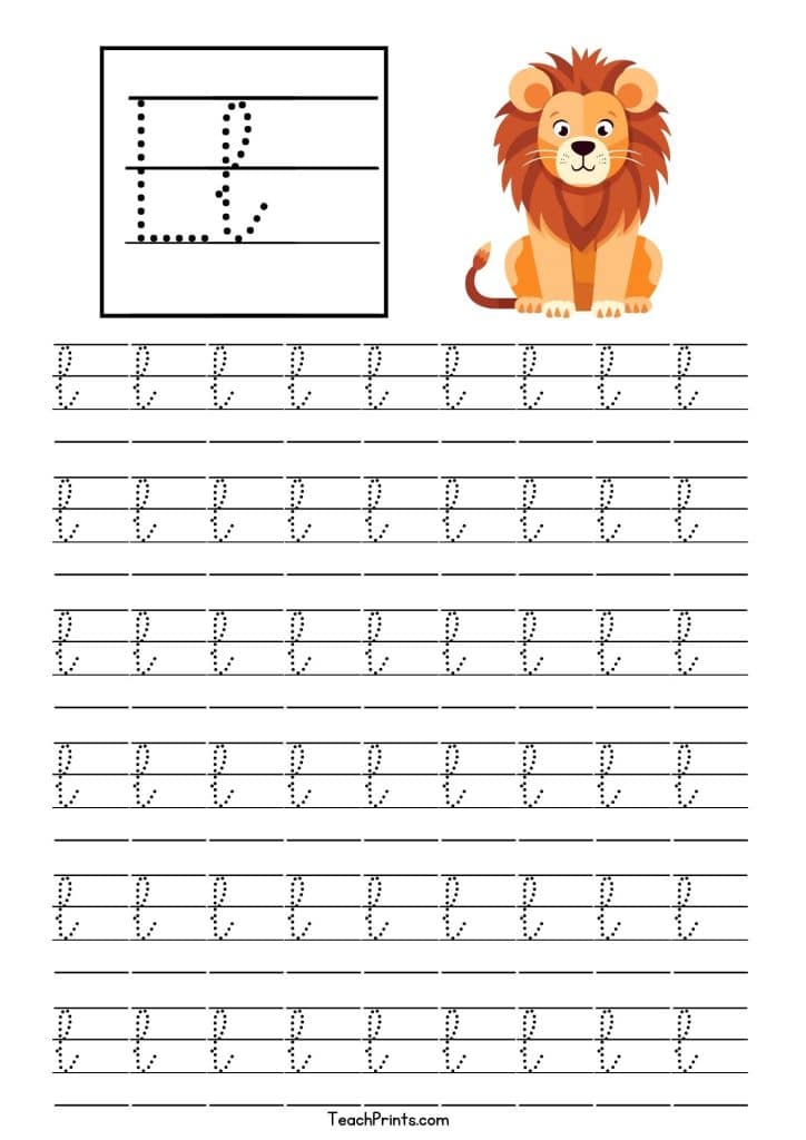 cursive l worksheet