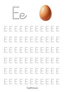 10 Cursive E Tracing Worksheets - Free Printables - Teach Prints